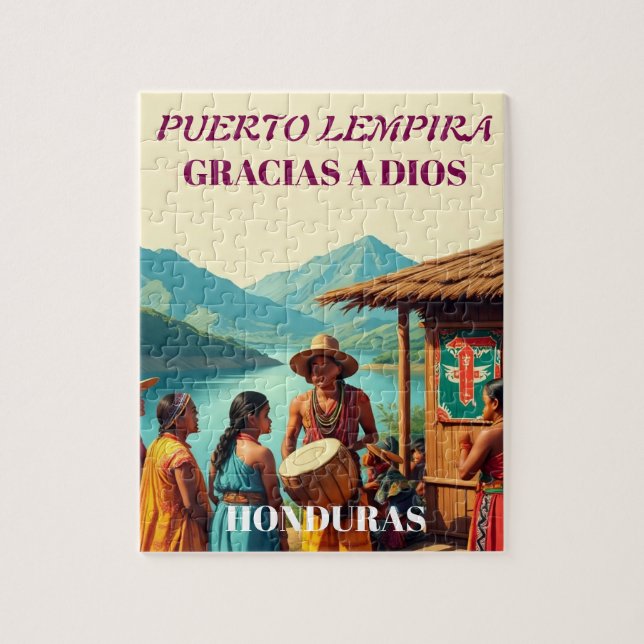  Honduras Puerto LEMPIRA Retro poster Pussel (Vertikal)