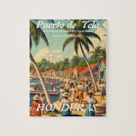  Honduras Puerto Tela Retro poster Pussel