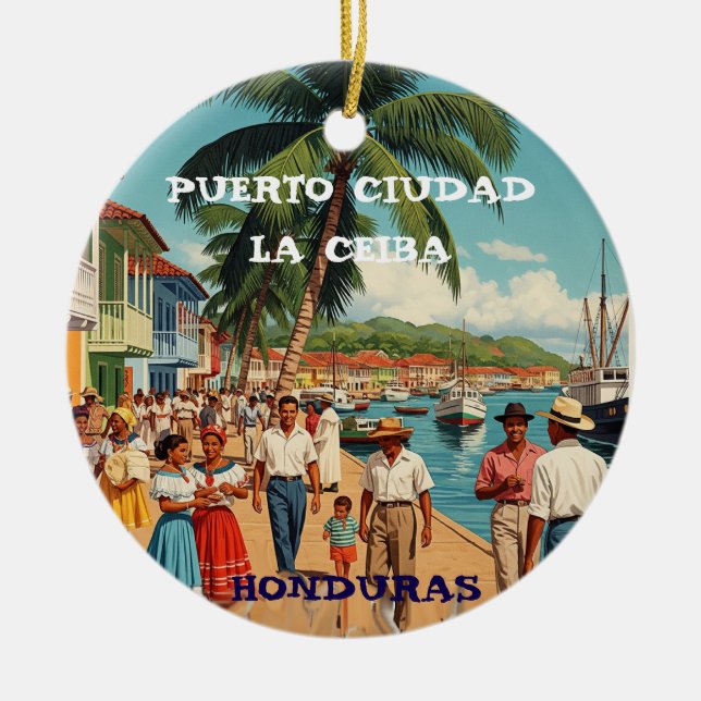Honduras Recuerdos de Nuestros Viajes Julgransprydnad Keramik (Framsidan)