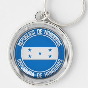 Honduras Round Emblem Rund Silverfärgad Nyckelring