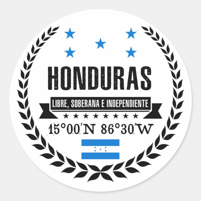 Honduras Runt Klistermärke (Framsida)