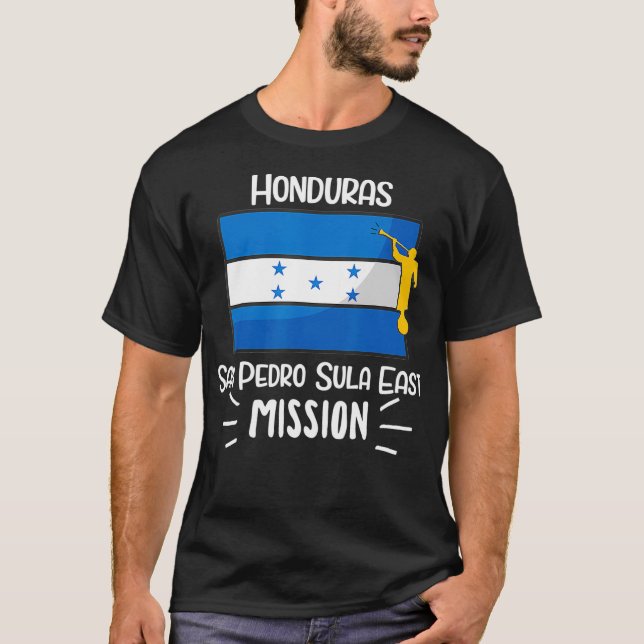 Honduras San Pedro Sula Öster Mormon LDS Uppdrag T Shirt (Framsida)