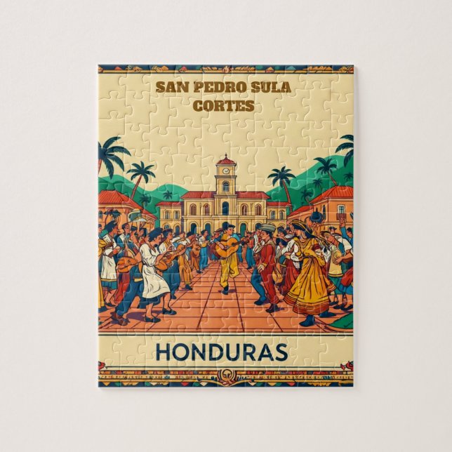  Honduras  SAN PEDRO SULA  Retro poster Pussel (Vertikal)
