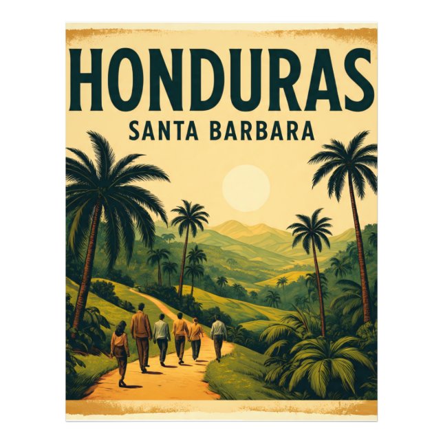  Honduras Santa Barbara Retro poster (Framsidan)