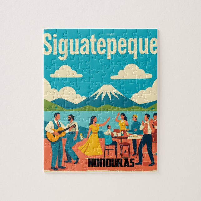  Honduras SIGUATEPEQUE Retro poster Pussel (Vertikal)