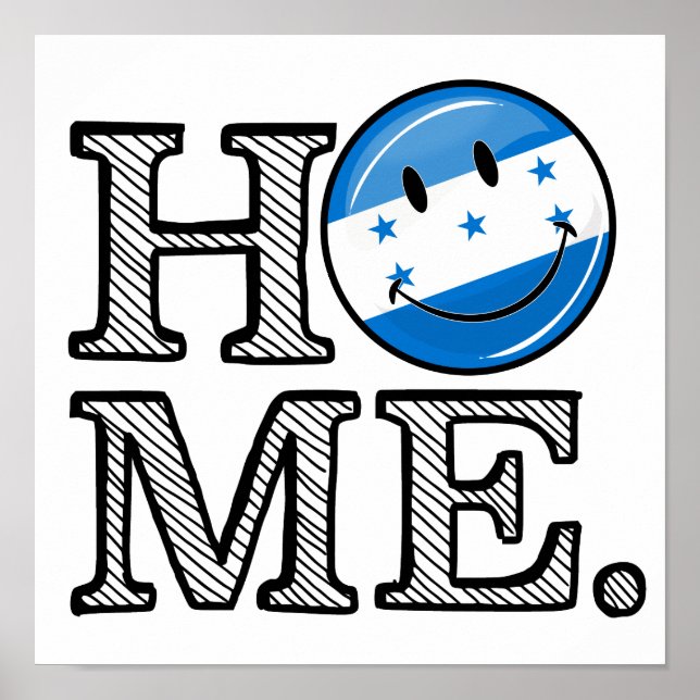 Honduras Smiling Flagga Houseuppvärmning Poster (Framsidan)