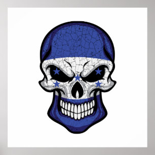 Honduras Smiling Skull Flagga Poster