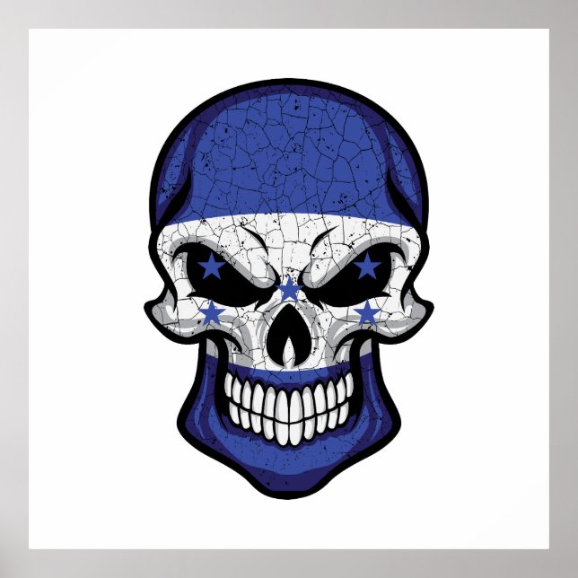 Honduras Smiling Skull Flagga Poster (Framsidan)