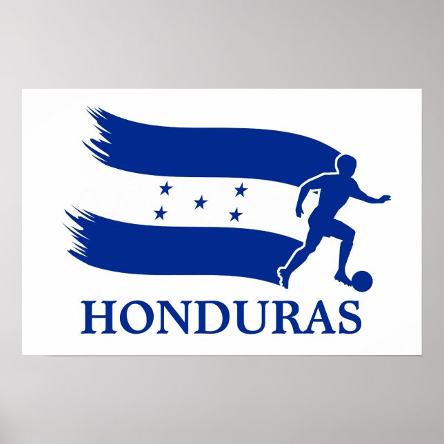 Honduras Soccer Flagga Poster (Framsidan)