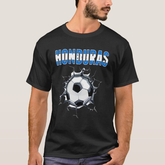Honduras Soccer Fläkt - Honduran Football in Crack T Shirt (Framsida)