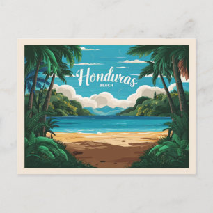 Honduras strand Retro Travel Vykort