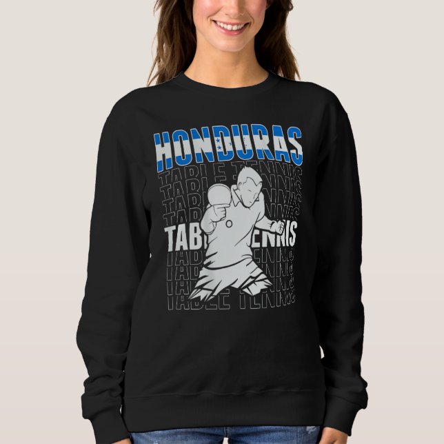 Honduras Table Tennis  Support Honduran Ping Pong  T Shirt (Framsida)
