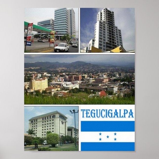 Honduras - Tegugigalpa Mosaic - Poster (Framsidan)