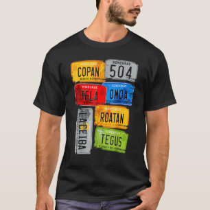 Honduras turistic car tallrikar Copan Tela Omoa T Shirt