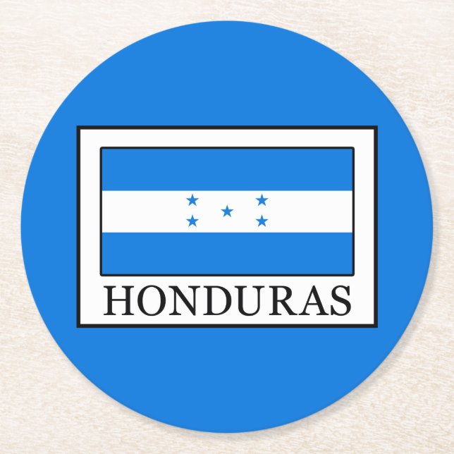 Honduras Underlägg Papper Rund (Framsidan)