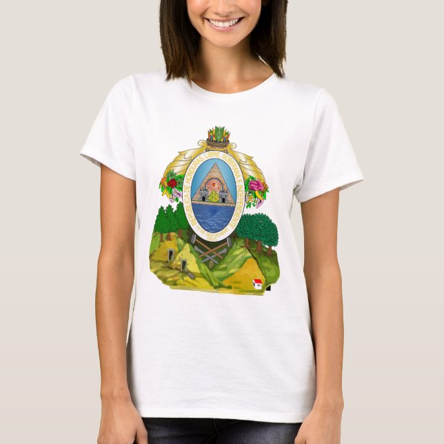 Honduras vapensköld HN Tee Shirt (Framsida)