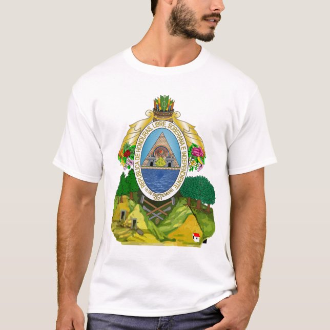 Honduras vapensköld t shirt (Framsida)