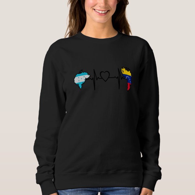 Honduras Venezuela Flag Honduran Venezuelan Heartb T Shirt (Framsida)