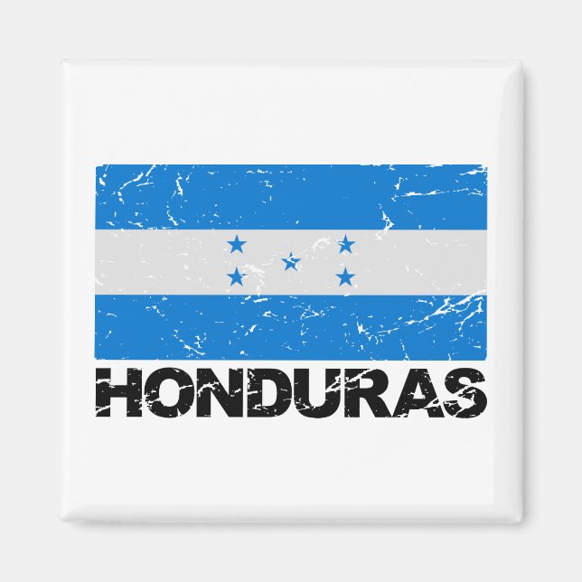 Honduras Vintage Flagga Magnet (Framsidan)