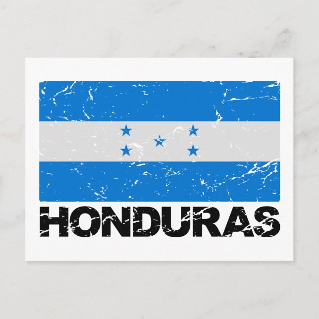 Honduras Vintage Flagga Vykort (Framsida)