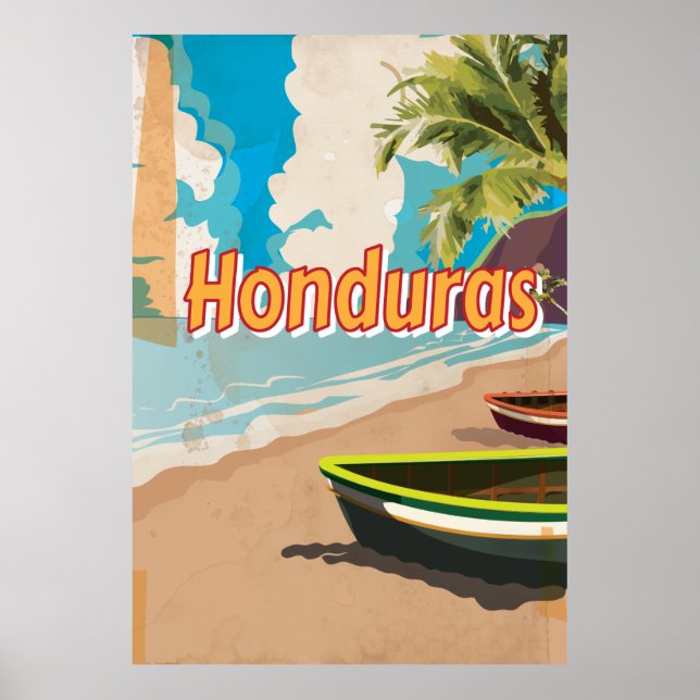 Honduras Vintage semesterataposter Poster (Framsidan)