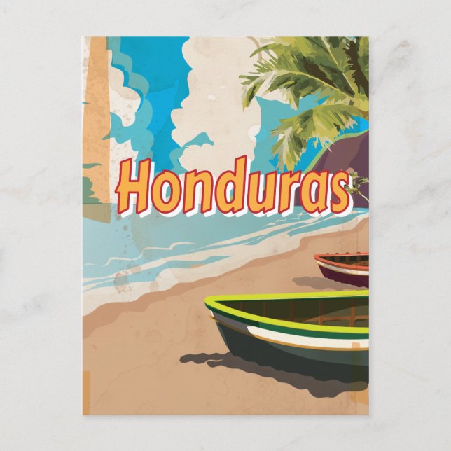 Honduras Vintage semesterataposter Vykort (Framsida)