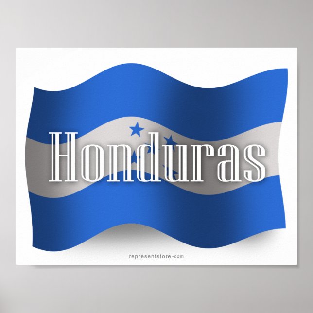 Honduras Wave Flagga Poster (Framsidan)