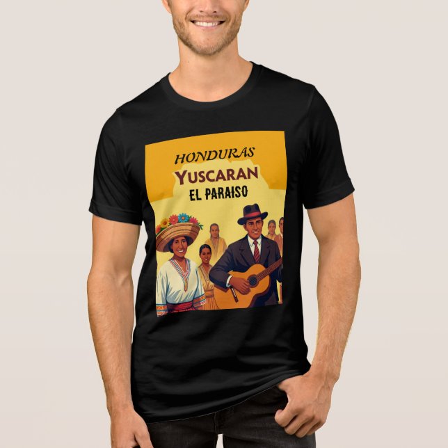  Honduras YUSCARAN Retro poster T Shirt (Framsida)