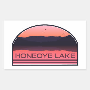 Honeoye Sjö New York Red Sunrise Rektangulärt Klistermärke