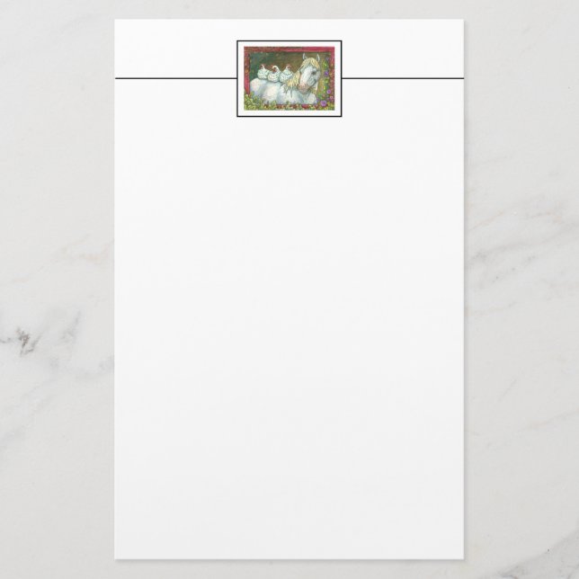 HÖNER I STABIL-, HORSE- OCH CHICKENS-STATIONERGI BREVPAPPER (Framsida)