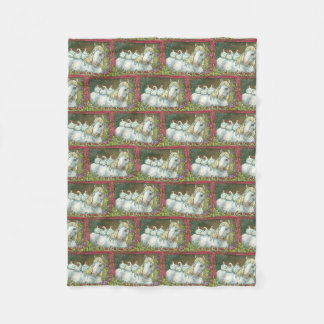 HÖNER I STABILA, HORSE OCH CHICKEN FLEECE BLANKET