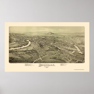 Honesdale panorama- karta för PA - 1890 Poster