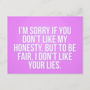 HONESTETSINSULT FÖRSVAGAR ATT DU LJUGER KOMMENTARU VYKORT