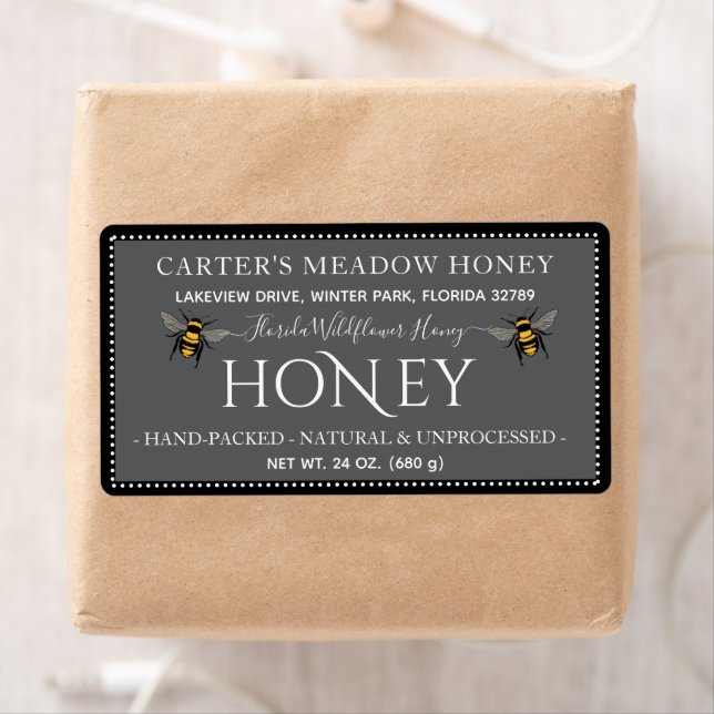 Honey Anpassad Nivå | Klassiska Rund Sticker Fraktsedel (Insitu)