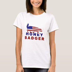 honey badger amerikan flagga tee shirt