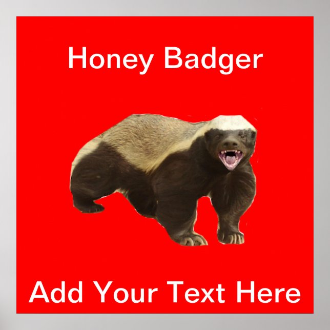 Honey badger anpassningsbar Poster (Framsidan)