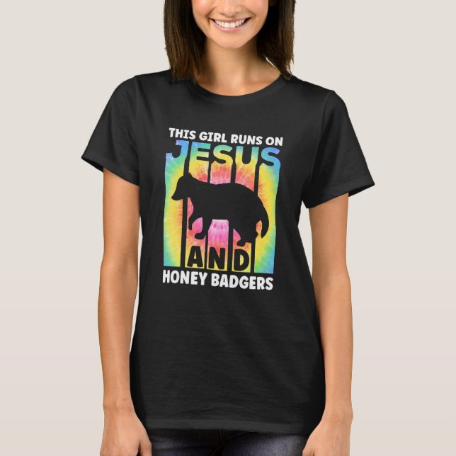 Honey Badger Apparel for Girls and Women T Shirt (Framsida)
