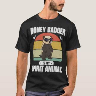 Honey Badger Är Min Andliga Djur Retropresent T Shirt