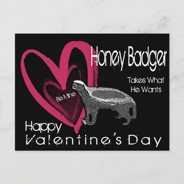 Honey badger är min valentin dagvykort helg vykort (Framsida)