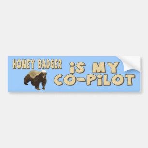 Honey badger är mitt Co-Pilot- Bildekal