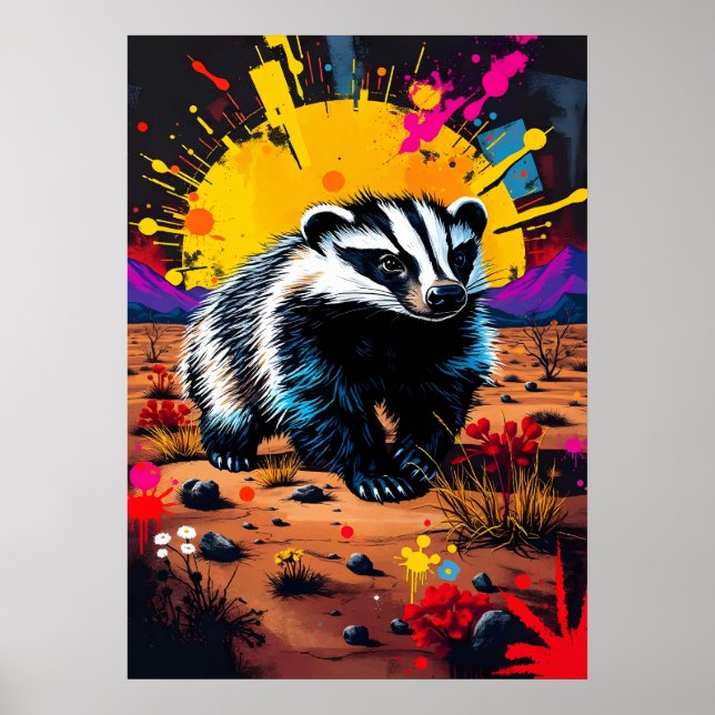 Honey badger Artwork Poster (Framsidan)