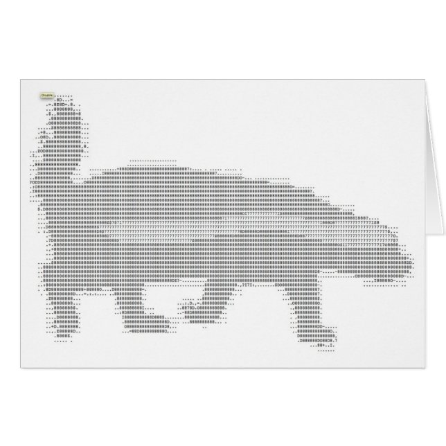 honey badger ascii hälsningskort (Framsidan Horizontal)