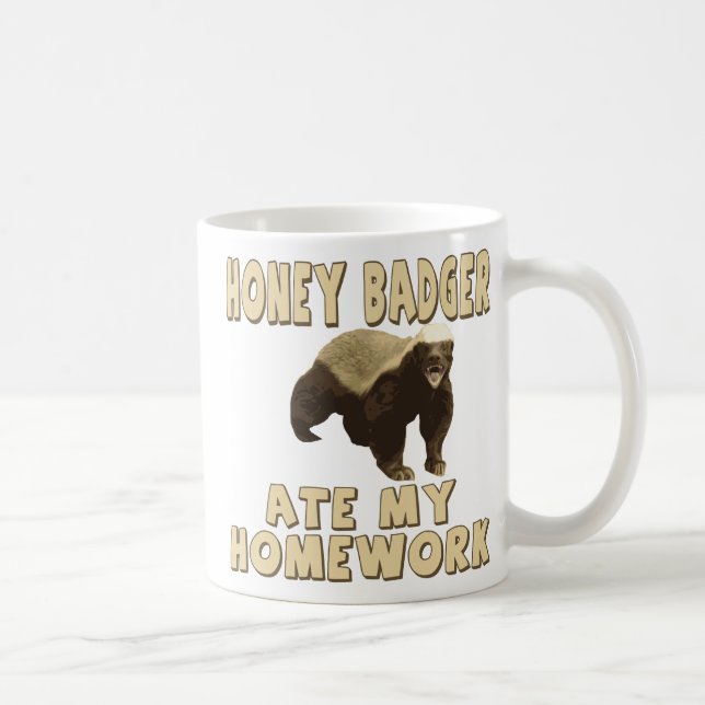 Honey badger åt min läxa! kaffemugg (Höger)