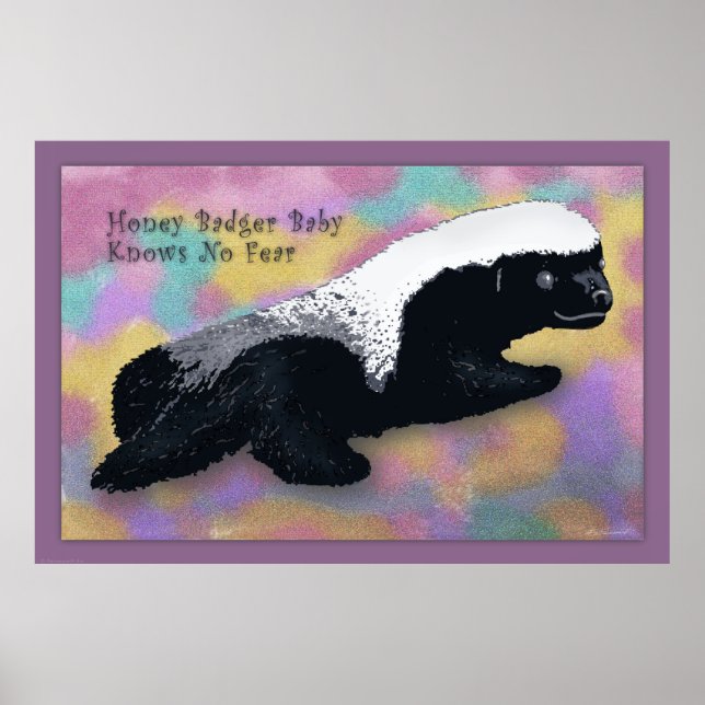Honey badger Baby Poster -60 x 40 - eller mindre (Framsidan)