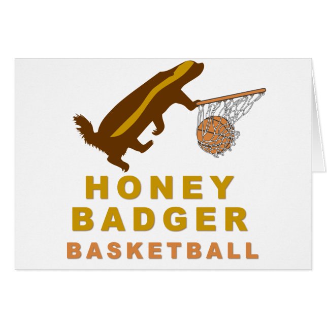 Honey badger basket hälsningskort (Framsidan Horizontal)