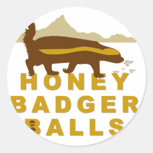 Honey badger Bollar Runt Klistermärke