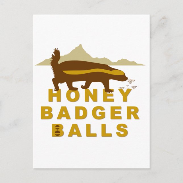 Honey badger Bollar Vykort (Framsida)