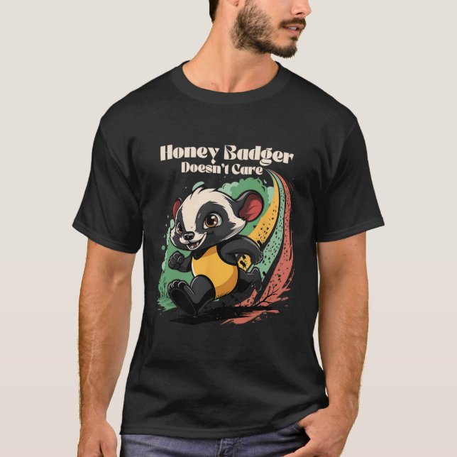 Honey badger bryr sig inte om Älskare Roligten för T Shirt (Framsida)