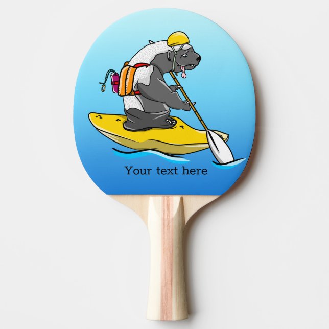 Honey badger Canoeing i en flod Pingisracket (Framsidan)