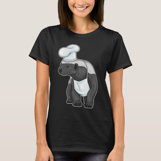 Honey badger Chef Chef hat T Shirt (Framsida)